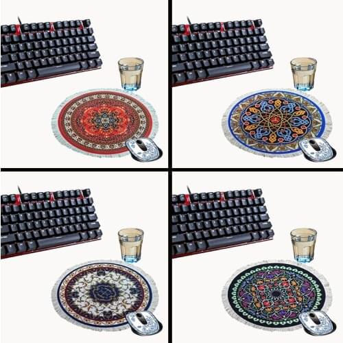 Simulation round Persian carpet mouse pad laptop mat game speed version desk decoration washable240X240MM cup mat