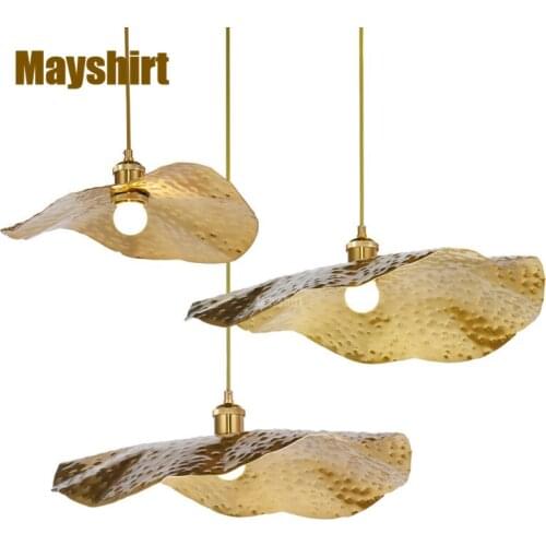 Chinese Lotus Leaf Living Room Pendant Lights Modern Bar Kitchen Led Pendant Lamp Light Luxury Cafe Dining Room Light Fixtures