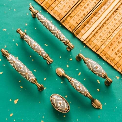 Chinese style modern minimalist cabinet door drawer ceramic handle American European style drawer cupboard wardrobe door handle