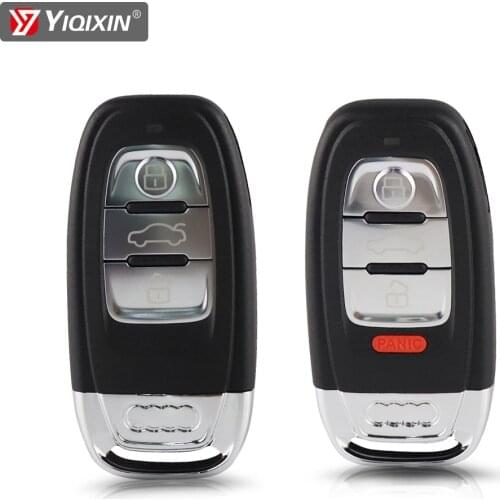 YIQIXIN 3/4 Button For Audi A4L Q5 S4 A5 S5 A6 Q8 A4 A7 A8 A3 RS4 RS5 Remote Car Key Shell Case Cover Smart Key Uncut Blade