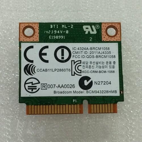 BCM943228HMB 802.11abgn 2x2 Wi-Fi + BT 4.0 combination adapter WiFi Card For ProBook 470 G0 PCNB Series,sps 731550-001