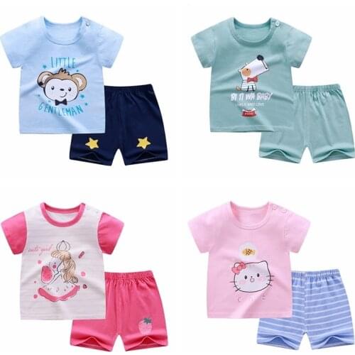 Baby Boy Clothing Sets Bebe Fashion T-shirt+ Pants Set Summer Kid Outfit Toddler Children Cotton Tracksuit Clothes