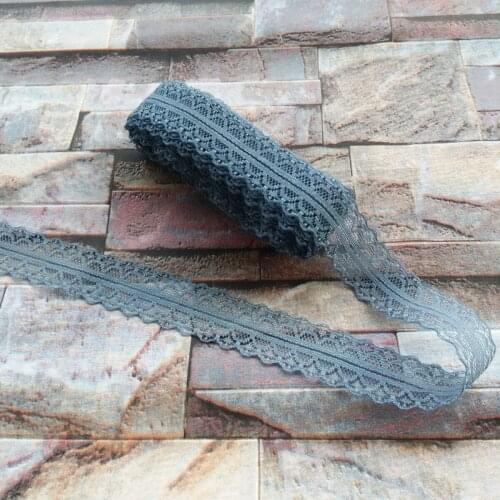 Beautiful Wholesale 10 Yards 28mm Width Deep Gray Embroidery Lace Ribbon DIY Jewelry Clothing Accessories For Sewing