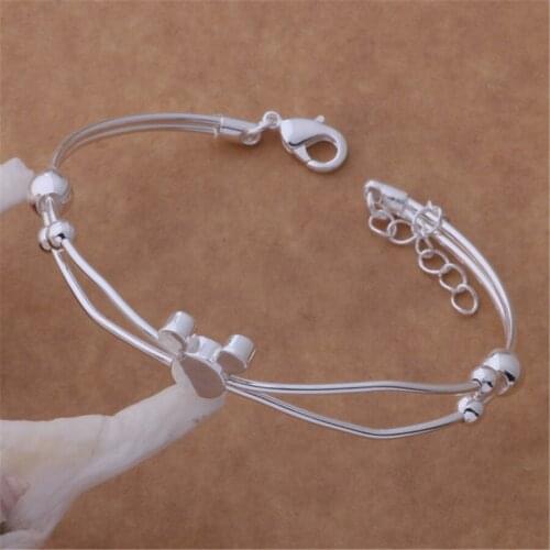 Hot new fine Small Mickey bangle 925 Sterling Silver cuff Bracelets for Women adjustable Jewelry Fashion Party Christmas Gifts