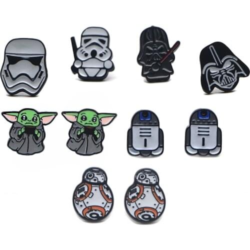 LT1123 Cartoon Anime Star wars Cool Yoda Baby Earrings For Womens Stainless Steel Korea Earrings Enamel Jewelry Girls for Gifts