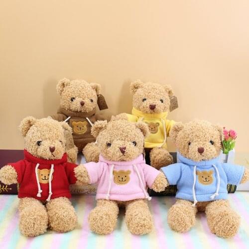 30cm Kawaii Teddy Bear Plush Toy Stuffed Toy Playmate Doll Kids Accompany Toy for Birthday Gifts PP Cotton