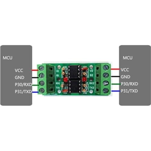 UART Serial Port Isolation Module Serial Port Optocoupler Module 6N137 Optocoupler Can Equipp With PCB Bracket Card Guide Rail