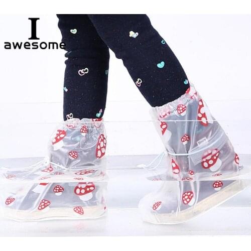 Cartoon Waterproof Overshoes Anti-Slip Reusable Shoe Covers Thicker Shoes Protector Boots Cover Rain Cover for Children Kids
