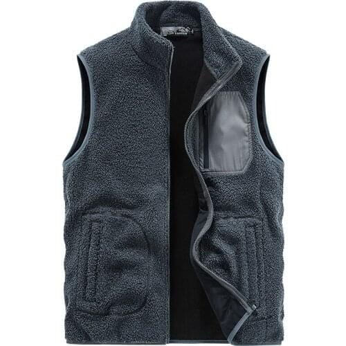 Men Sleeveless Jacket And Coat 2021 Warm Fleece Cargo Waistcoat Outwear