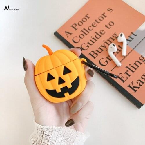 1PC Halloween Skull Cartoon Case For Airpods 1 2 Cover Wireless Cute Ear Phone Airpod Carabiner Soft Silicone Earphone Cover