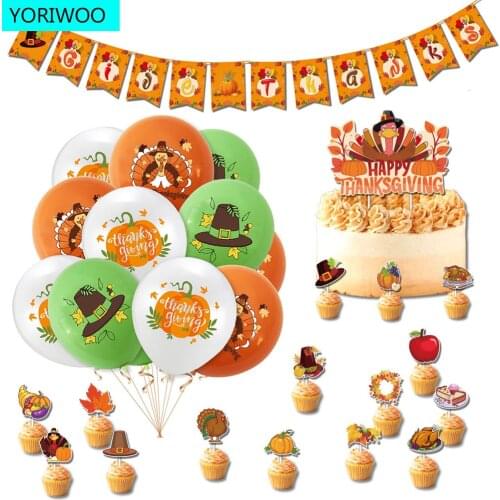 YORIWOO Thanksgiving Banner Air Balloons Set Confetti Balloon Baloons Birthday Party Supplies Baby Shower Wedding Decoration