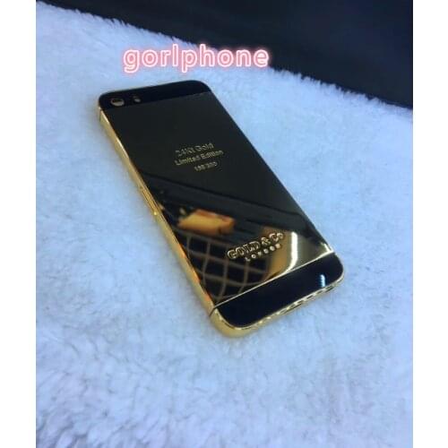 For phone5/5S and for phoneSE real gold 24ct gold plated original housing with customized EDITION replacement back housing