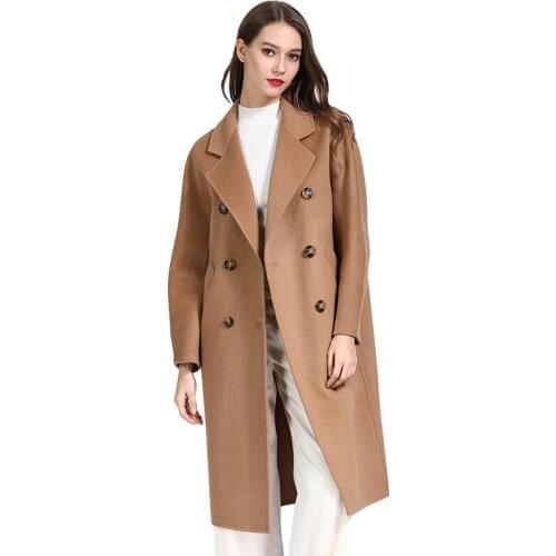2020 New Autumn Winter Coat Double-Sided Cashmere Overcoat Womens Korean Woolen Jacket Female Mid-length Outerwear Clothes