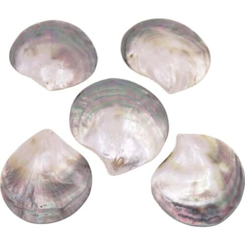 5 PCS Natural Luster Shell 60-80mm Mother of Pearl Jewelry Making DIY Pendants