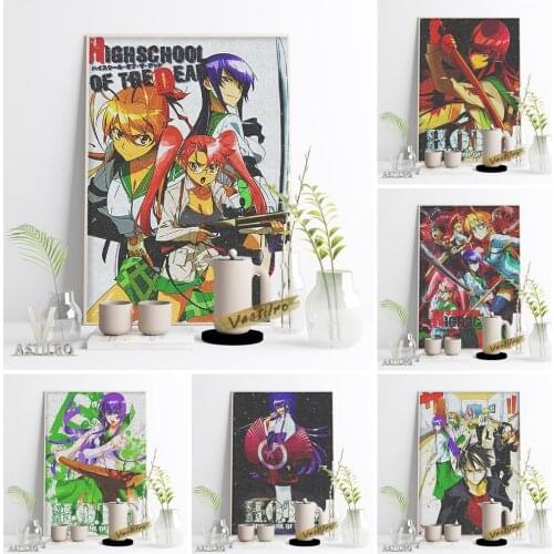 Highschool Of The Dead Hot Cartoon Manga Poster Japan Anime Print Art Canvas Painting Otaku Gift Idea Living Room Wall Decor