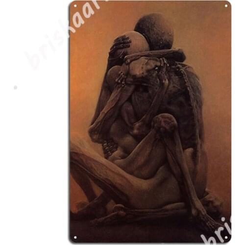 Untitled (Couple), By Zdzisław Beksiński Metal Signs Club Plaques Classic Cave pub Tin sign Posters
