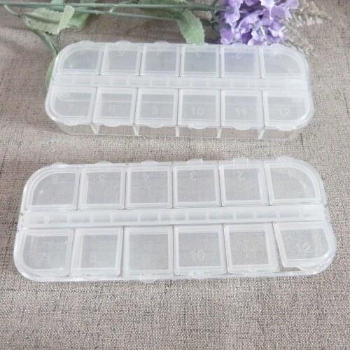 130x50x15mm clear 12 grids empty disassembly plastic box for diy doll toy nose eyes materiels --5pcs/lot