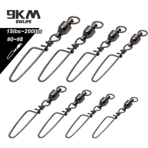 Fishing Swivels Connector 50~100Pcs Ball Bearing Swivel Snaps Fishhook Lure Rolling Sea Fishing Line Accessories Stainless Steel