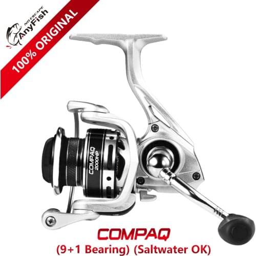 Anyfish COMPAQ Spinning Fishing Reel 1000/2000/3000/4000 model Gear Ratio 5.2:1 max drag 8kg 9+1 bearings reel fishing saltwater