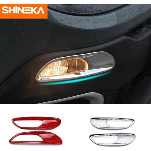 SHINEKA ABS Car Daytime Running Light Decoration Cover Trim Stickers For Jeep Renegade 2016-2018 Car-styling Accessories