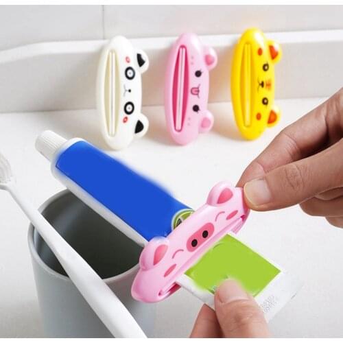 6PCS Toothpaste Tube Extruding Device Cute And Practical Cartoon Animal Plastic Tube Extruding Device