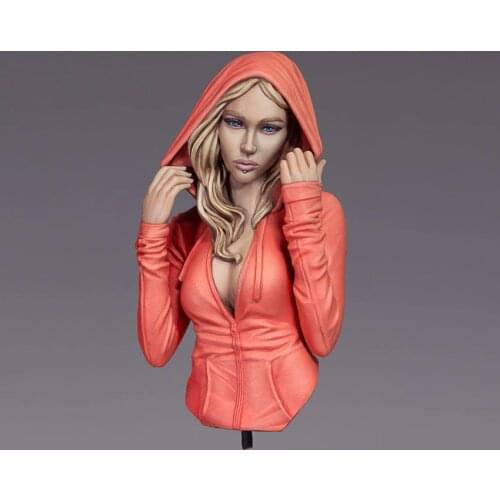 1/12 ancient girl with hat bust Resin figure Model kits Miniature gk Unassembly Unpainted