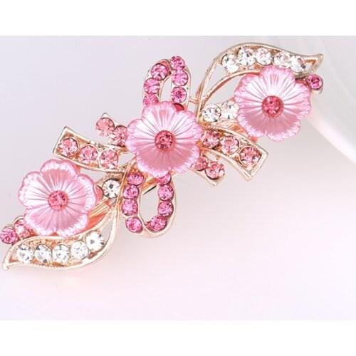1Pcs Chic Fashion Metal Leaf Shape Hair Clip Barrettes Rhinestone Pearl Hairpin Barrette Hair Claws Women Hair Styling Tool