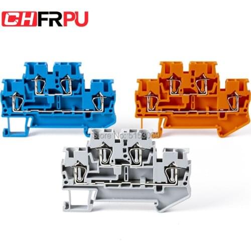 10Pcs STTB2.5 Din Rail Double-layer Spring Terminal Block Contact Tension Spring Terminal Block Return Pull Type Connectors