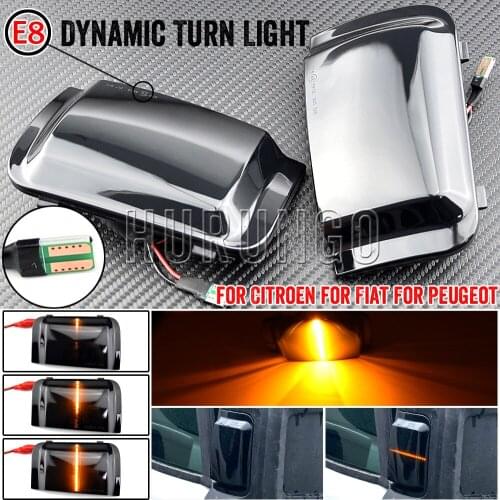 For FIAT DUCATO for PEUGEOT BOXER 2pcs Side Mirror Light Smoke Lens Rearview Mirror Indicator lights Welcome lamps Signal Lamp