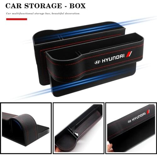 2Pcs Car Seat Gap Storage Box Seat Pocket Storage Bag Card Holder Mobile Phone Bag for Hyundai Santa Fe Sonata Auto Accessories
