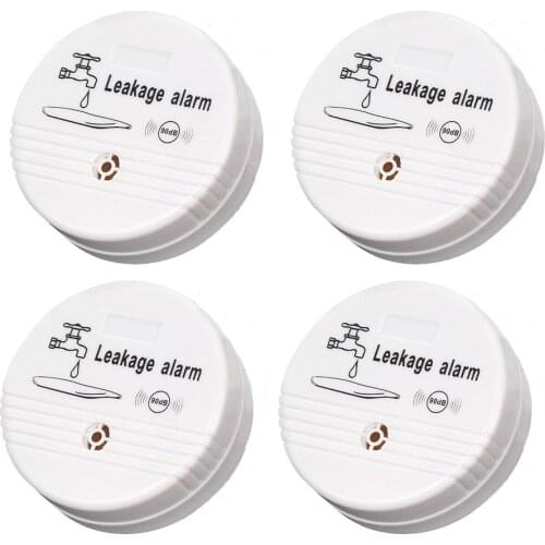 4pcs Water Leakage Sensor 85dB Water Level Alarm Battery Powered Water Security System