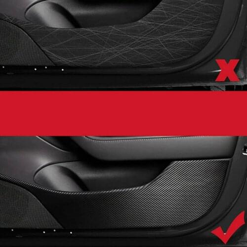 4pcs Car Inner Door Protective Film Cover Handle Stickers Scratch Abrasion Dirt-Resistant Carbon Fiber For Tesla Model X/s 3dr