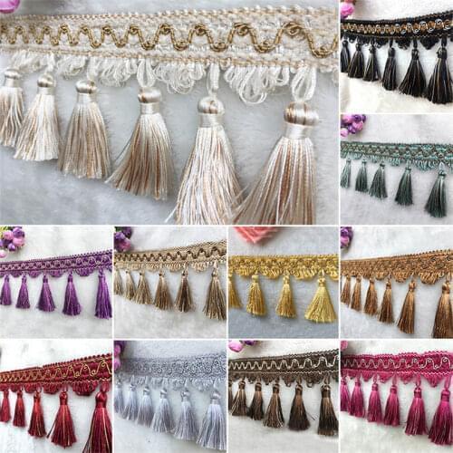 5 Meter Tassel Fringe Lace Edging Trim Sewing Craft Ribbon Curtain Cushion Upholstery Decor Crafts