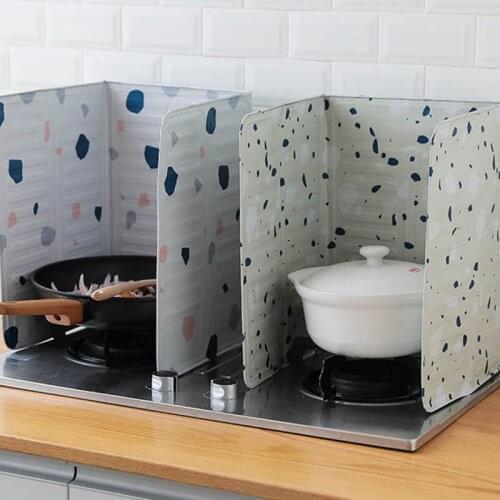 Aluminum Foldable Kitchen Gas Stove Baffle Plate Frying Pan Oil Splash Protection Screen Kichen Accessories Outils Gadgets New