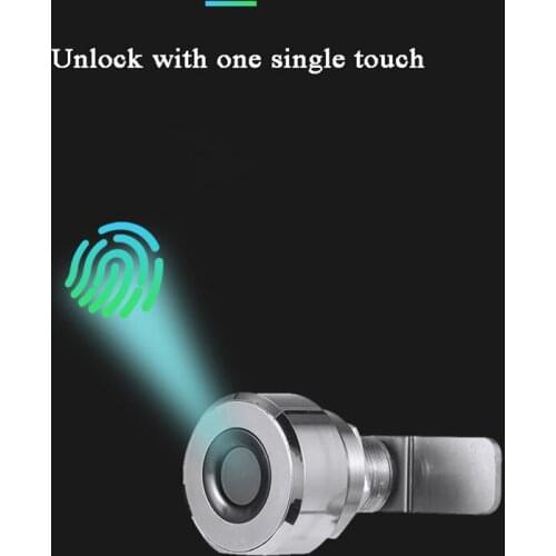 20 users Biometric Fingerprint Cabinet lock Zinc alloy USB Lithium battery Drawer Office File Cupboard locker