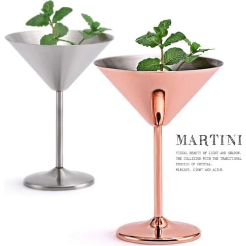 304 Stainless Steel Martini Cocktail Glass High Base Wine Glass Personalized Chic Design Metal Wine Bar KTV Champagne Bear Cup