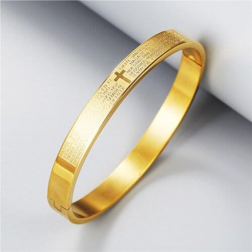 Stainless steel bangle bracelets Luxury men jewelry pulseras hiphop bijoux femme pulseras ten cross bangles mujer bijoux