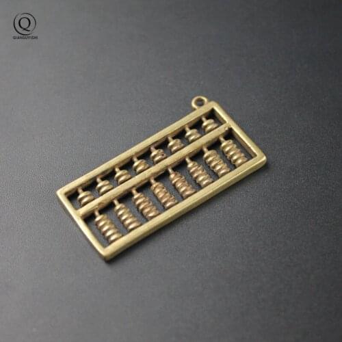 Creative Chinese 8-Speed Pure Brass Abacus Metal Keychain Pendant Jewelry Beads Movable Lucky Copper Key Chain Hanging Keyrings
