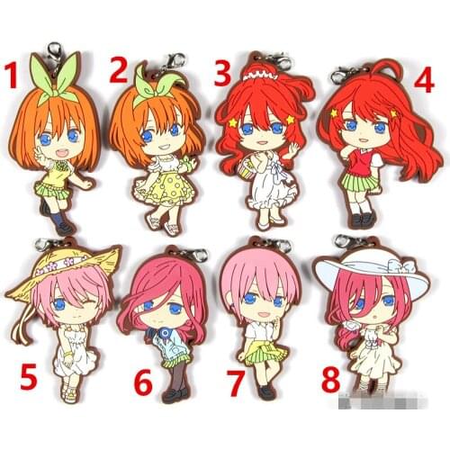 The Quintessential Quintuplets rubber keychain Key Ring Race Straps cosplay