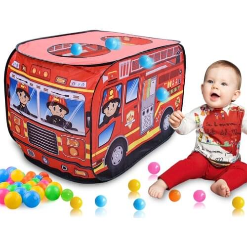 Kids Indoor Gameplay house Folding Tent Outdoor Fire Truck Police Bus portable Pop Up Toy Tents dry pool gift for children