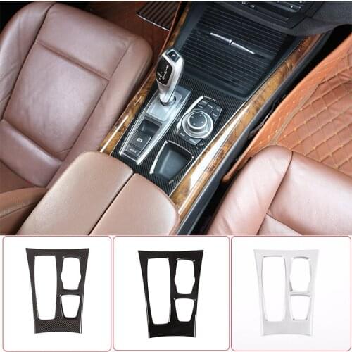 For BMW X5 E70 X6 E71 2008-2013 ABS carbon fiber/black car control shift panel cover trim Car Accessories LHD Accessories