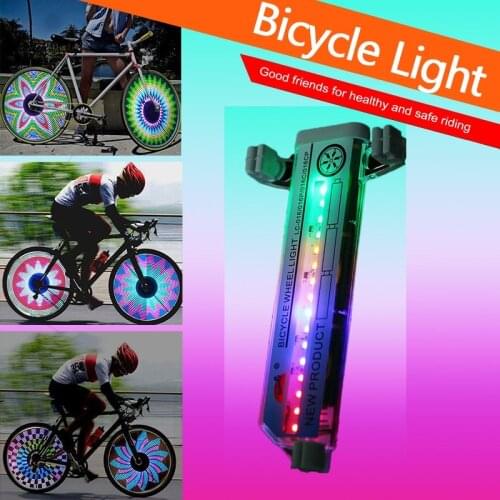 Bicycle Wheel Light Double Sided 16 LED Colorful Mountain Bike Spoke Warning Lights Tire Signal Reflective Lamp Bike Accessories