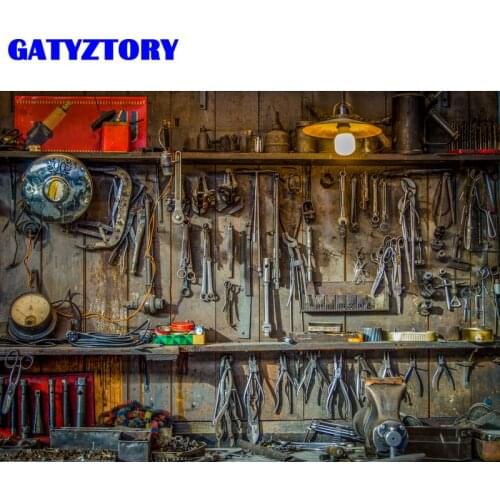 GATYZTORY Oil Paint By Number Tongs Scissors Tool Kits Hand Painted Picture Art Painting By Numbers Drawing On Canvas Gift Home