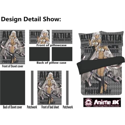 Anime JK Fate Grand Order Altera Saber Attila Cosplay Comforter Set Bedding Set Sheet Quilt Cover Pillowcase FGO Game Home Decor