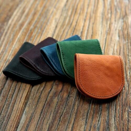 Coin Purse Mens Mini Bags Women Small Wallets Genuine Cow Leather PULL-UP Leather Clutches Retro Handmade Hasp Handbags Gift