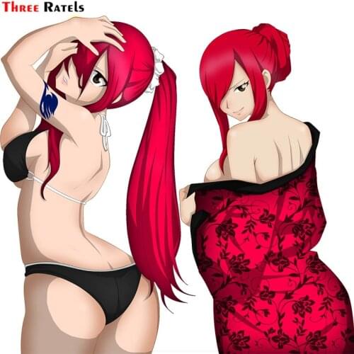 Three Ratels Cute Anime Car Sticker For F205 Erza Scarlet Fairy Tail Auto Accessories Laptop Luggage Motorcycle Suitcase Decals