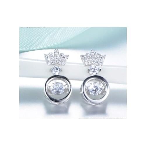 Fashion jewelry Crystal heart pendant eardrop Crown earrings Made with Swarovskis 2021 Mothers Day women gift