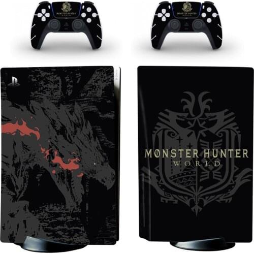 Monster Hunter World PS5 Standard Disc Edition Skin Sticker Decal Cover for PlayStation 5 Console & Controllers PS5 Skin Sticker