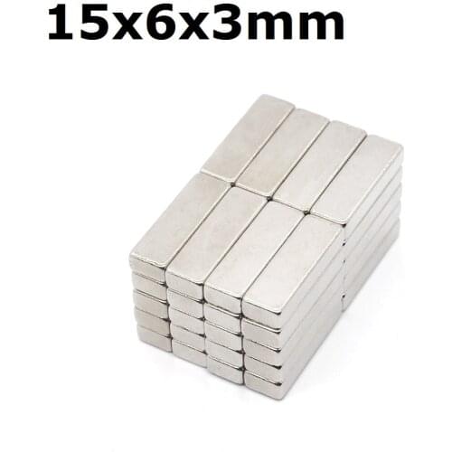 10~500PCS 15x6x3 mm Strong Rare Earth Magnet Thick 3mm Block Rectangular Magnetic 15x6x3mm Permanent Neodymium Magnets 15*6*3
