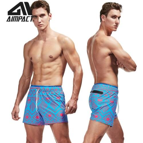 AIMPACT Mens Swim Trunks Quick Dry Running Shorts Vintage Sexy Shorts Lining Linner Double Waistband Beach Surf Board Shorts
